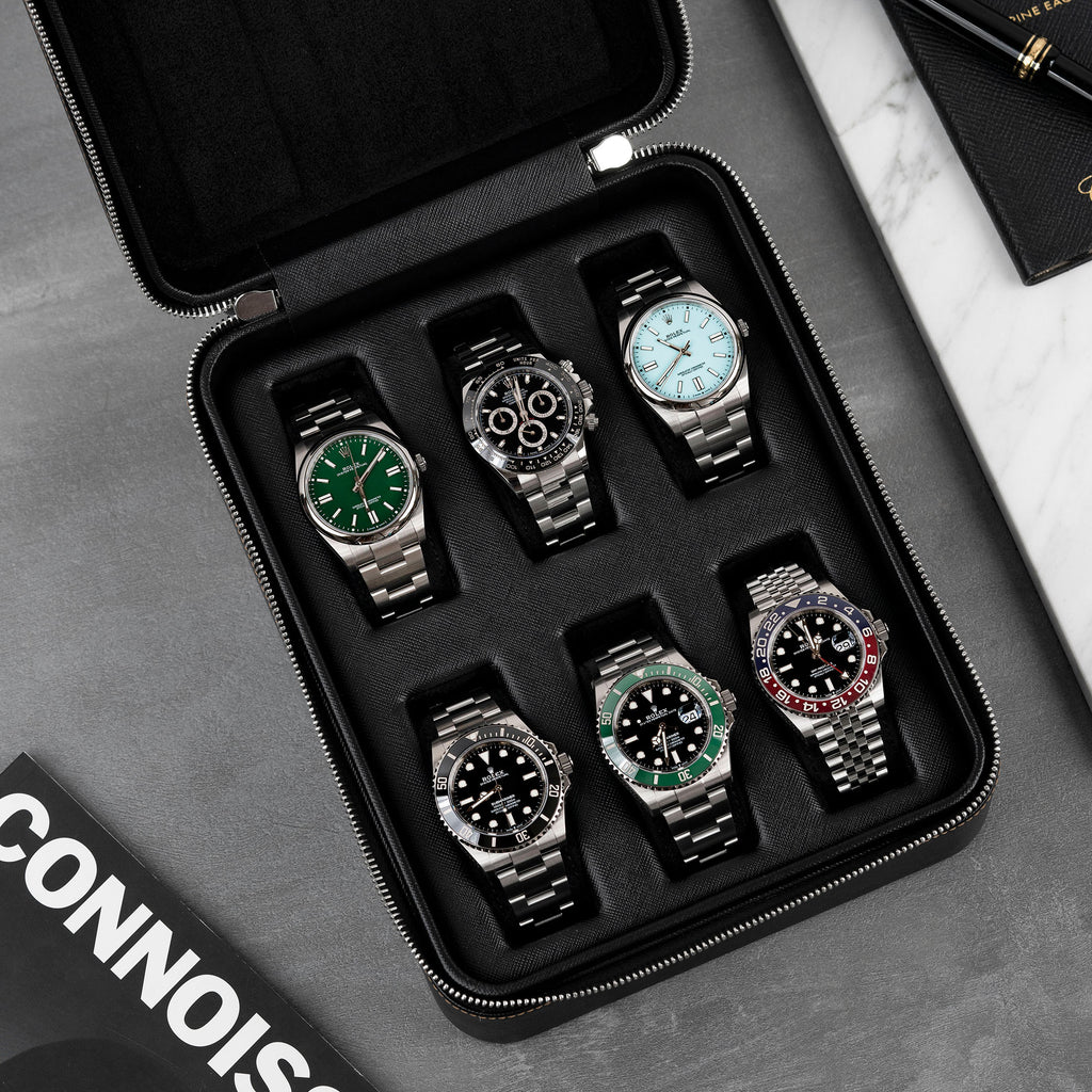 Black Saffiano Watch Box – Six Watches