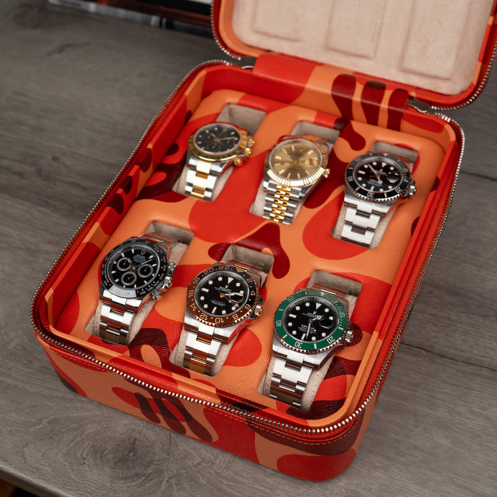 Orange Camo Watch Box – Six Watches