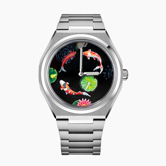 Citizen Zenshin Titanium Koi Fish – Hand-painted custom Super Titanium™ watch with Japanese koi pond artwork, limited edition timepiece by IFL Watches
