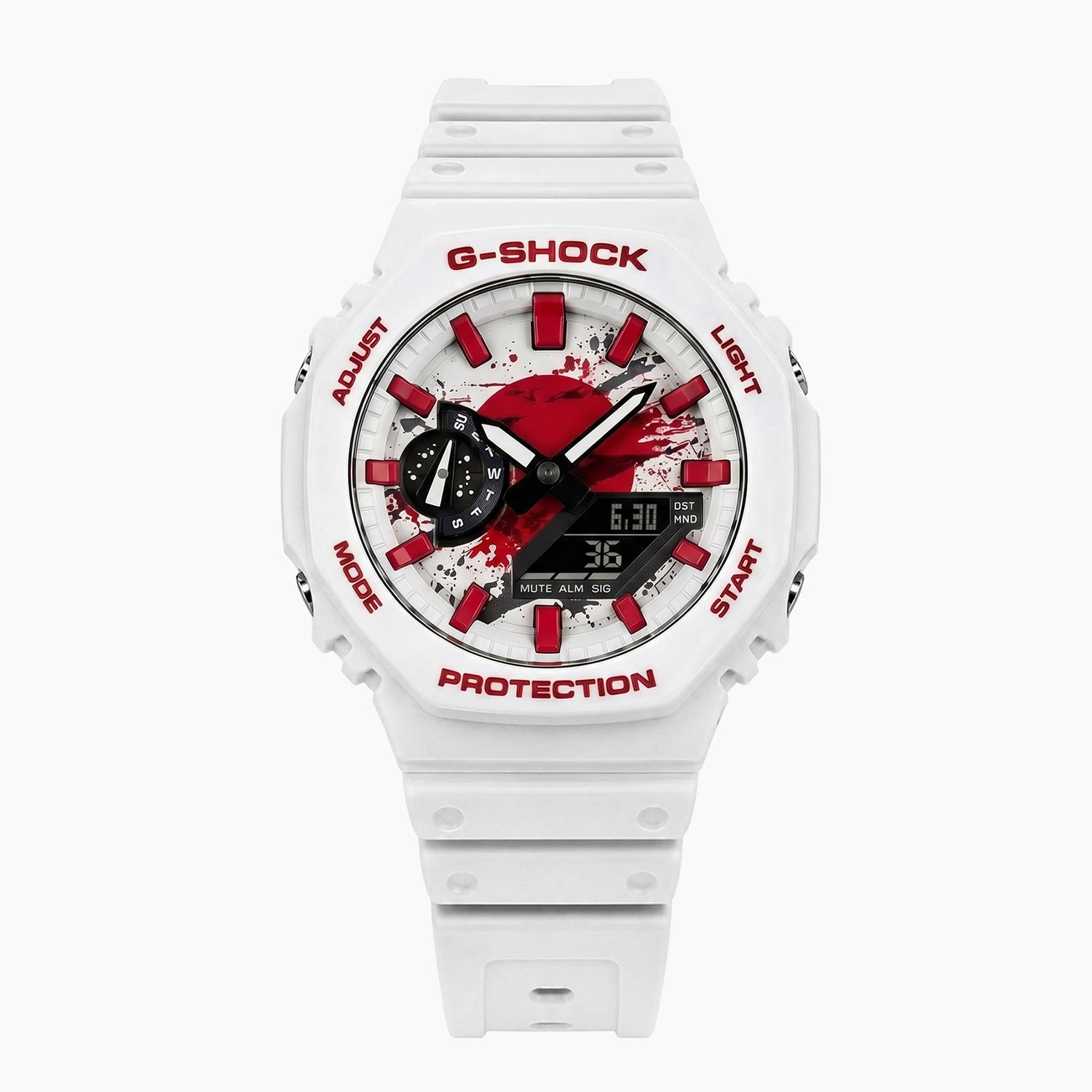 G-SHOCK デジタル腕時計 ホワイト/レッド Casio G-Shock Japan – Nations Series – IFL Watches