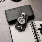 Charcoal Leather Watch Pouch