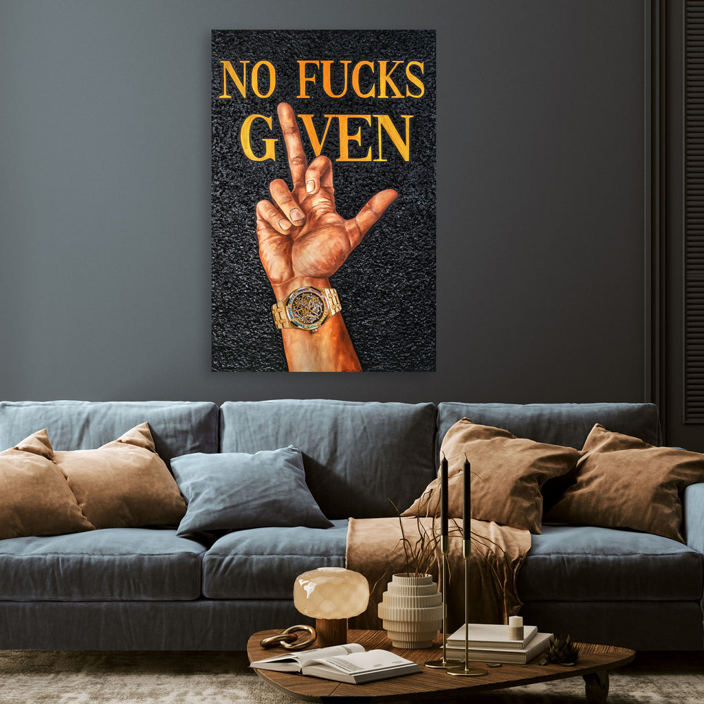 No F#$ks Given Wall Art Large Oil Painting