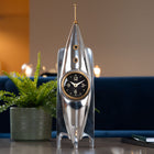 Rocket Table Clock Sculpture