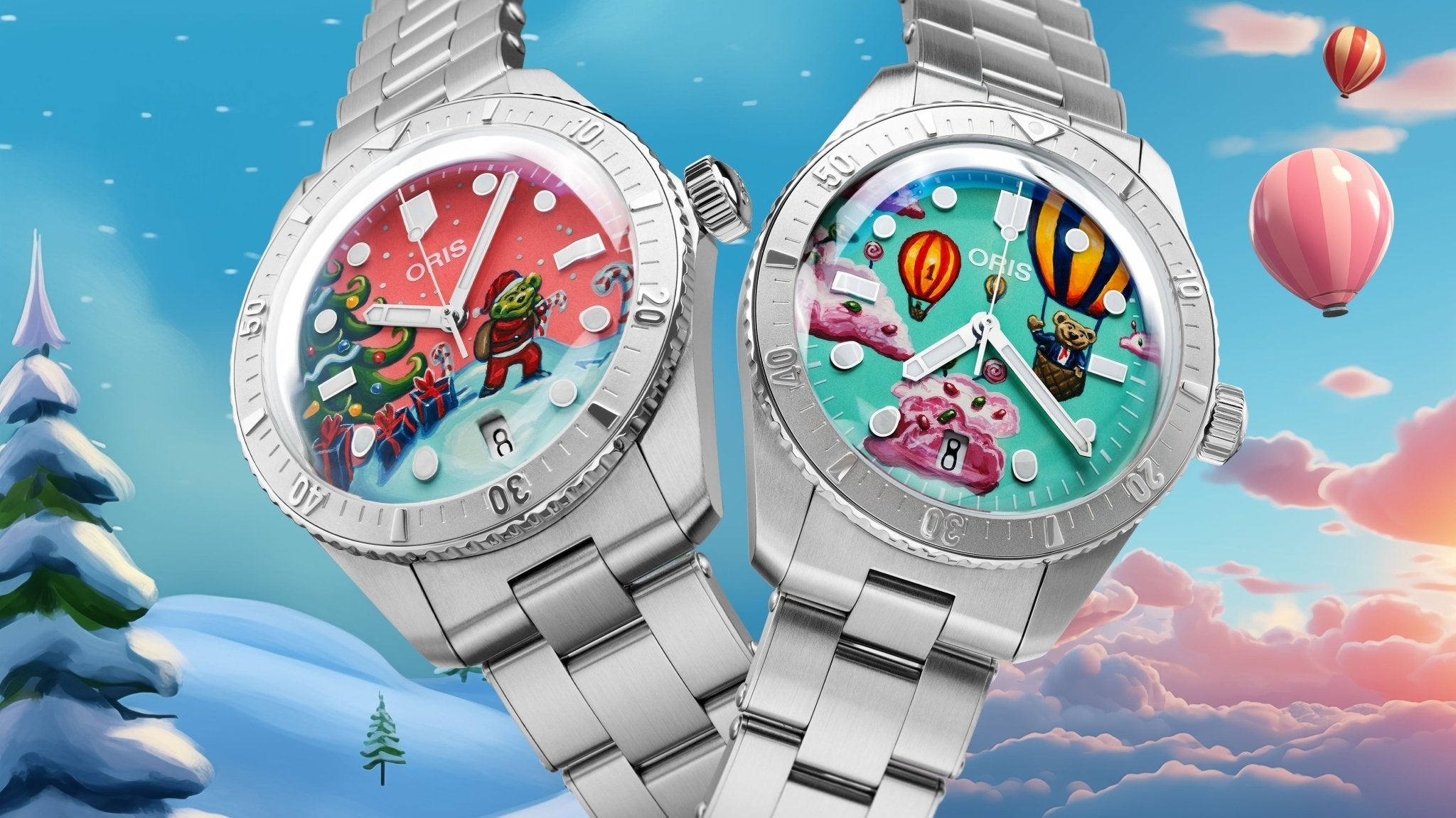 Limited edition, hand-painted watches crafted to express and impress, each piece reflects your individual style and innovative spirit, featuring Oris Aeroman and Oris Boogeyman artworks – IFL Watches