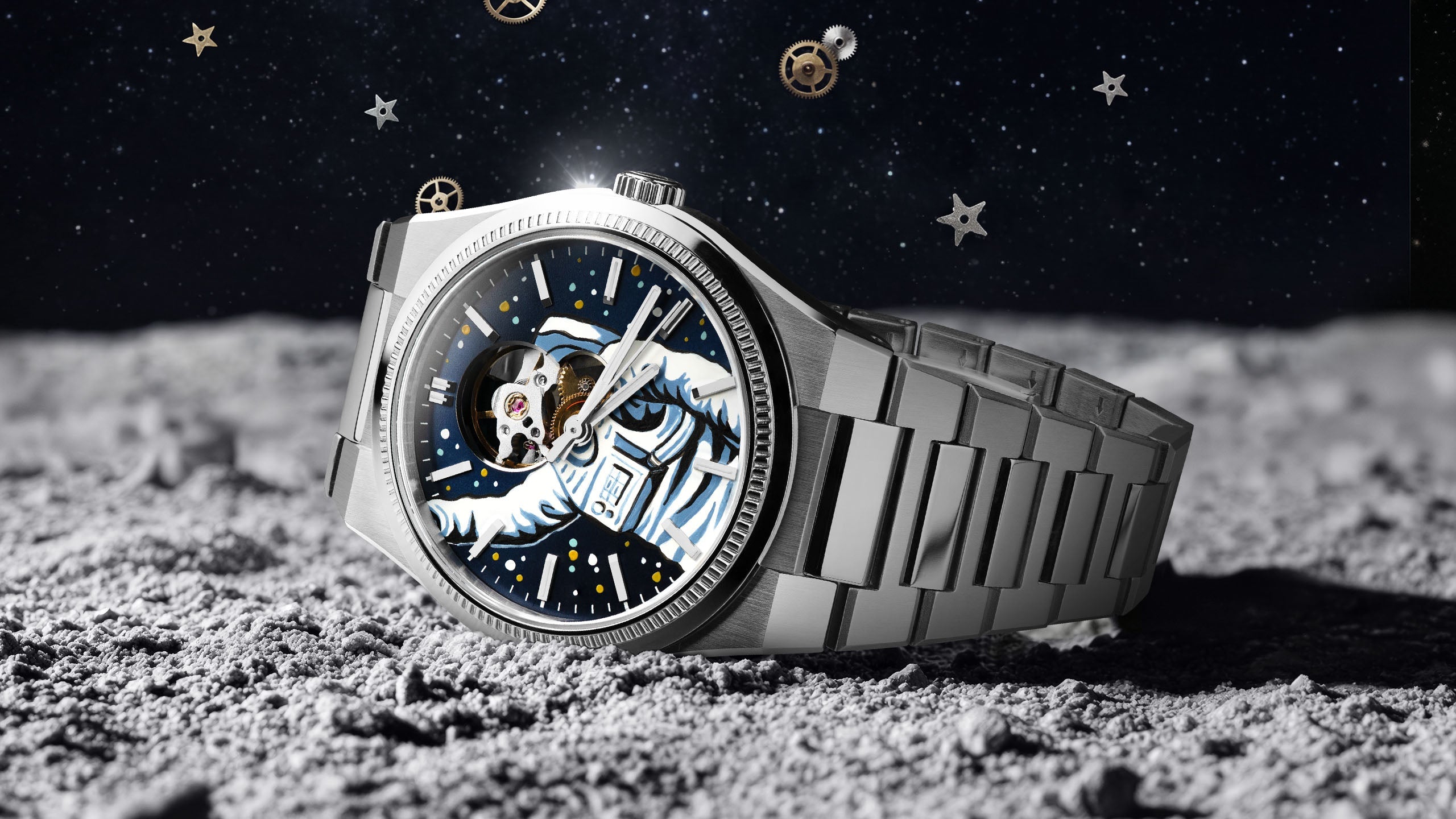 Festina Astronaut – Festina F20053 transformed with hand-painted cosmic astronaut design, unique collaboration timepiece by IFL Watches