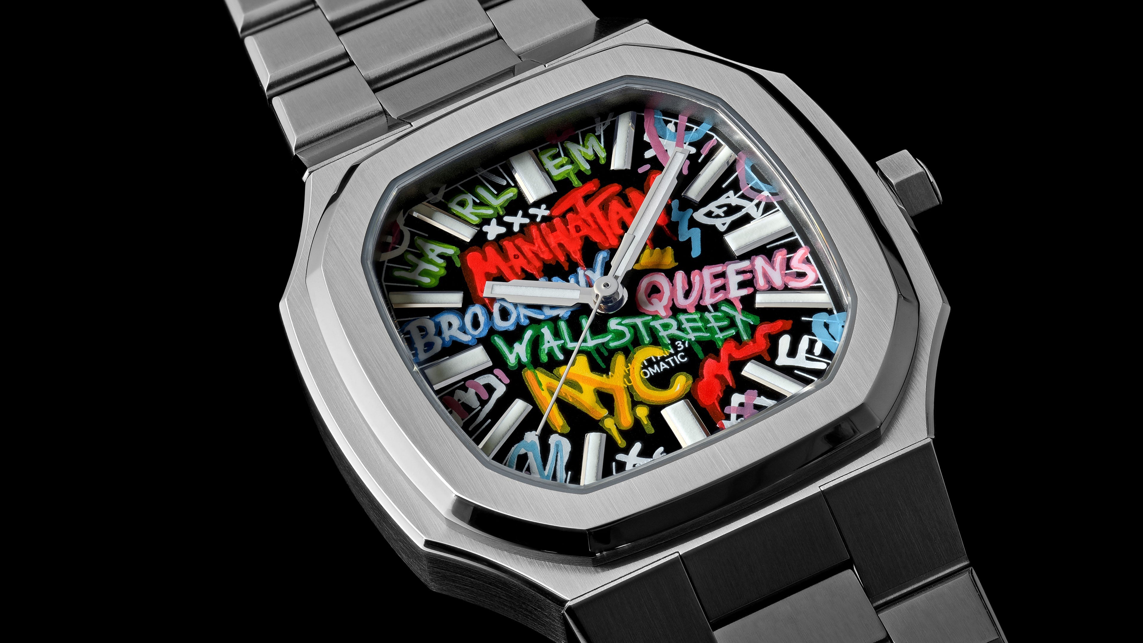 Exclusive hand-painted custom MAEN timepiece featuring unique dial artwork, Swedish design heritage and IFL artistic collaboration by IFL Watches