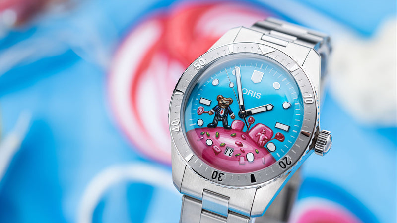 Customized Oris watch, featuring a unique hand-painted dial by IFL Watches