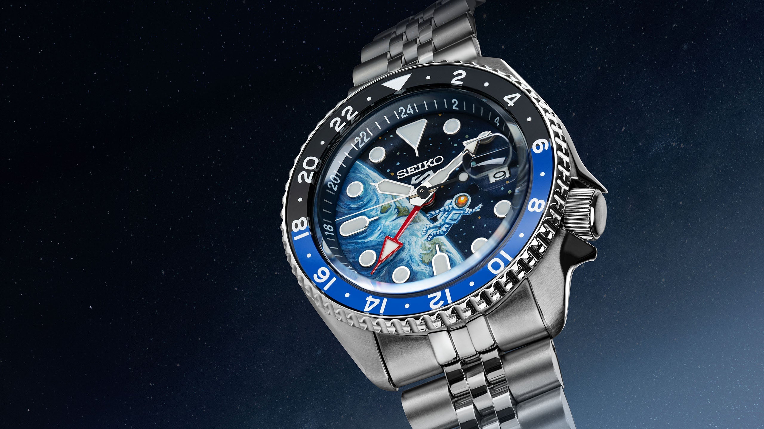 Customized Seiko watch, featuring exclusive hand-painted artwork by IFL Watches