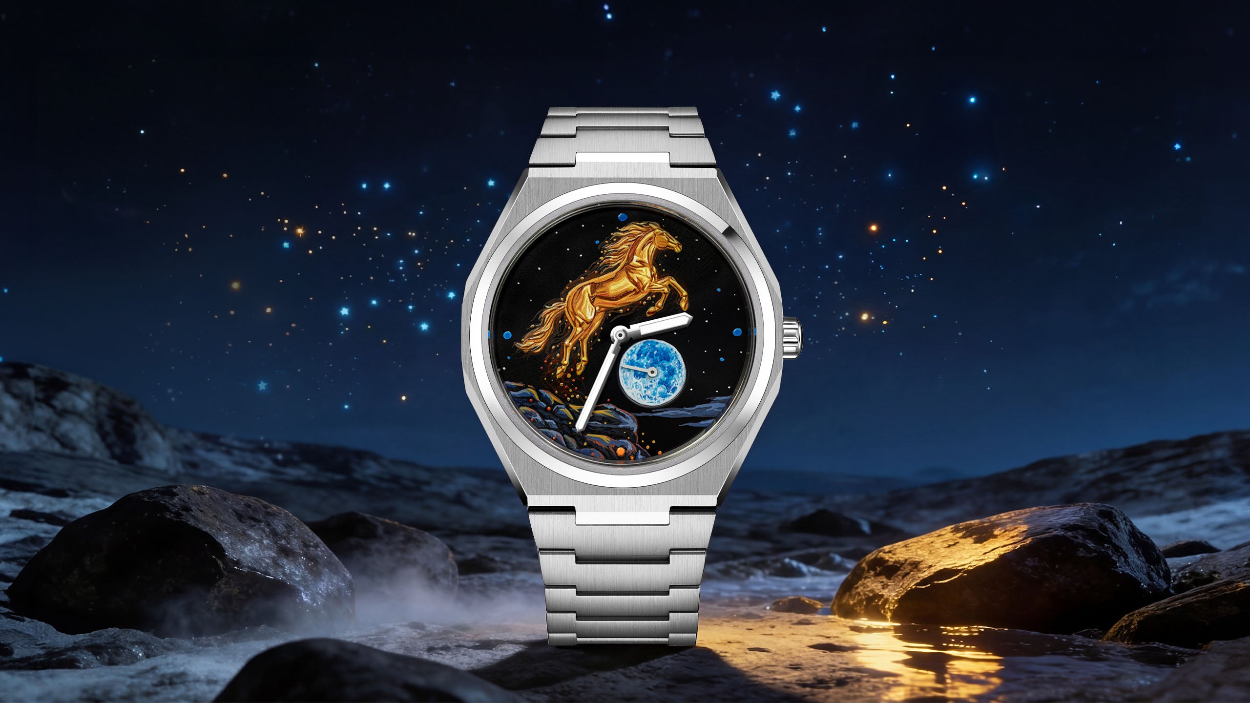 Citizen Zenshin Golden Stallion � Bespoke Citizen Zenshin with hand-painted golden stallion artwork, customized exclusively by IFL Watches