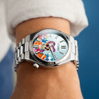 Citizen Tsuyosa Calavera Turquesa – Hand-painted custom Día de los Muertos skull and serpent on turquoise blue sunray 37mm dial, limited edition by IFL Watches