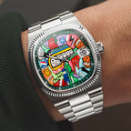 Bulova Super Seville Mural Verde – Hand-painted custom Bulova Super Seville featuring NYC street art on green dial, a bespoke timepiece by IFL Watches