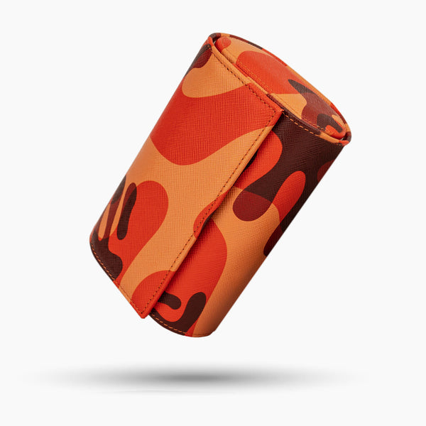 Orange Camo Watch Roll – Two Watches