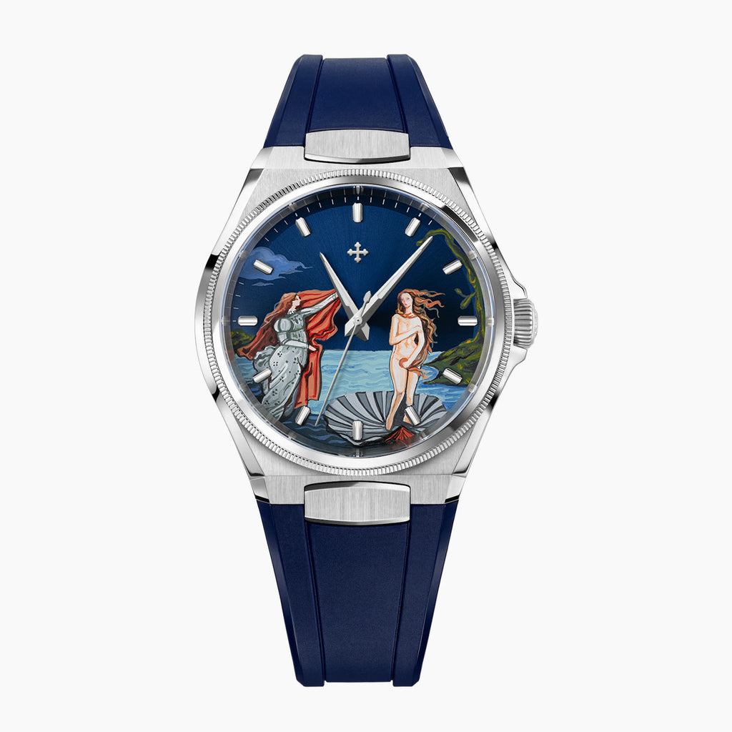 Venezianico Arsenale Venus – Hand-painted custom Arsenale 40 featuring Botticelli's Birth of Venus artwork, a bespoke timepiece by IFL Watches 