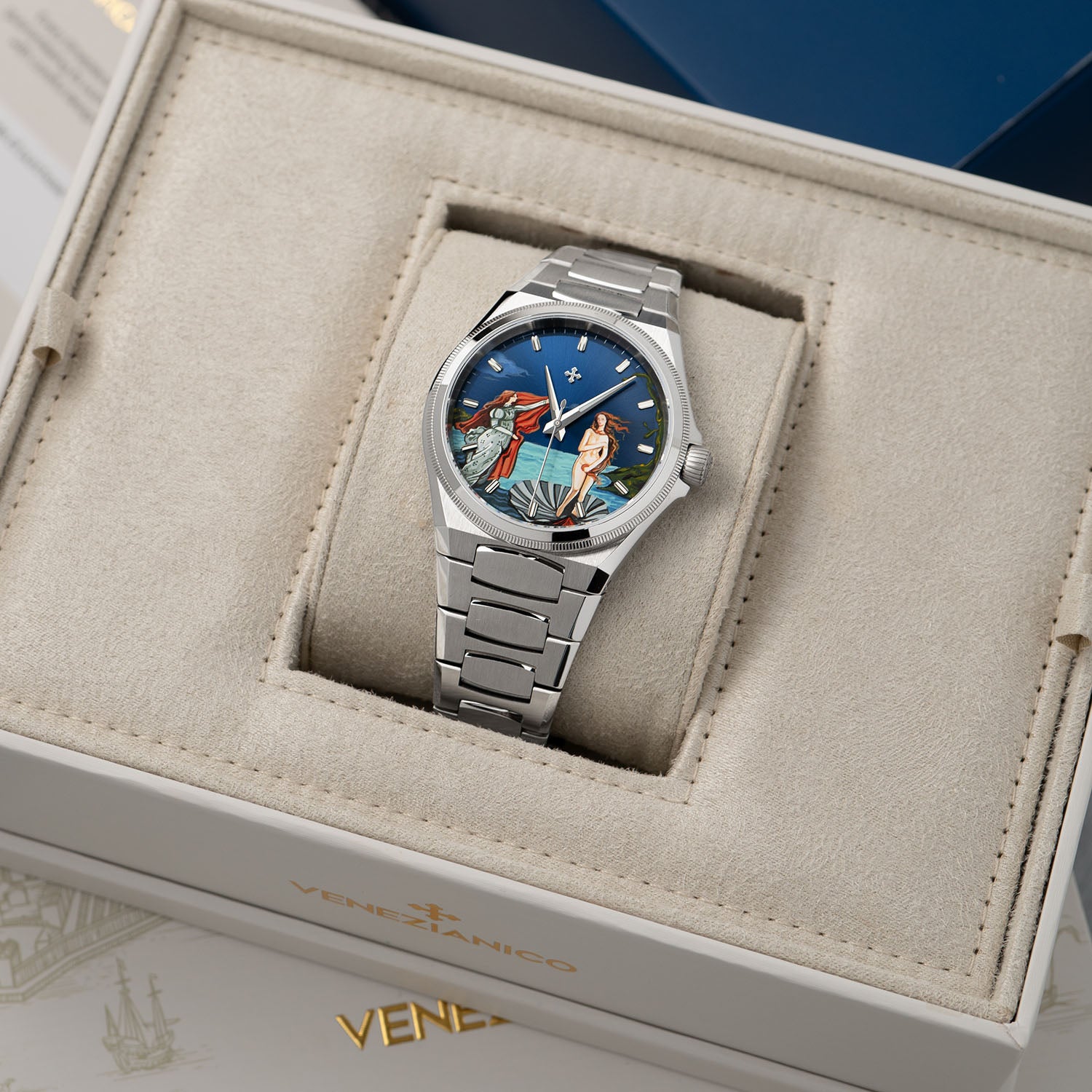 Venezianico Arsenale Venus – Hand-painted custom Arsenale 40 featuring Botticelli's Birth of Venus artwork, a bespoke timepiece by IFL Watches 