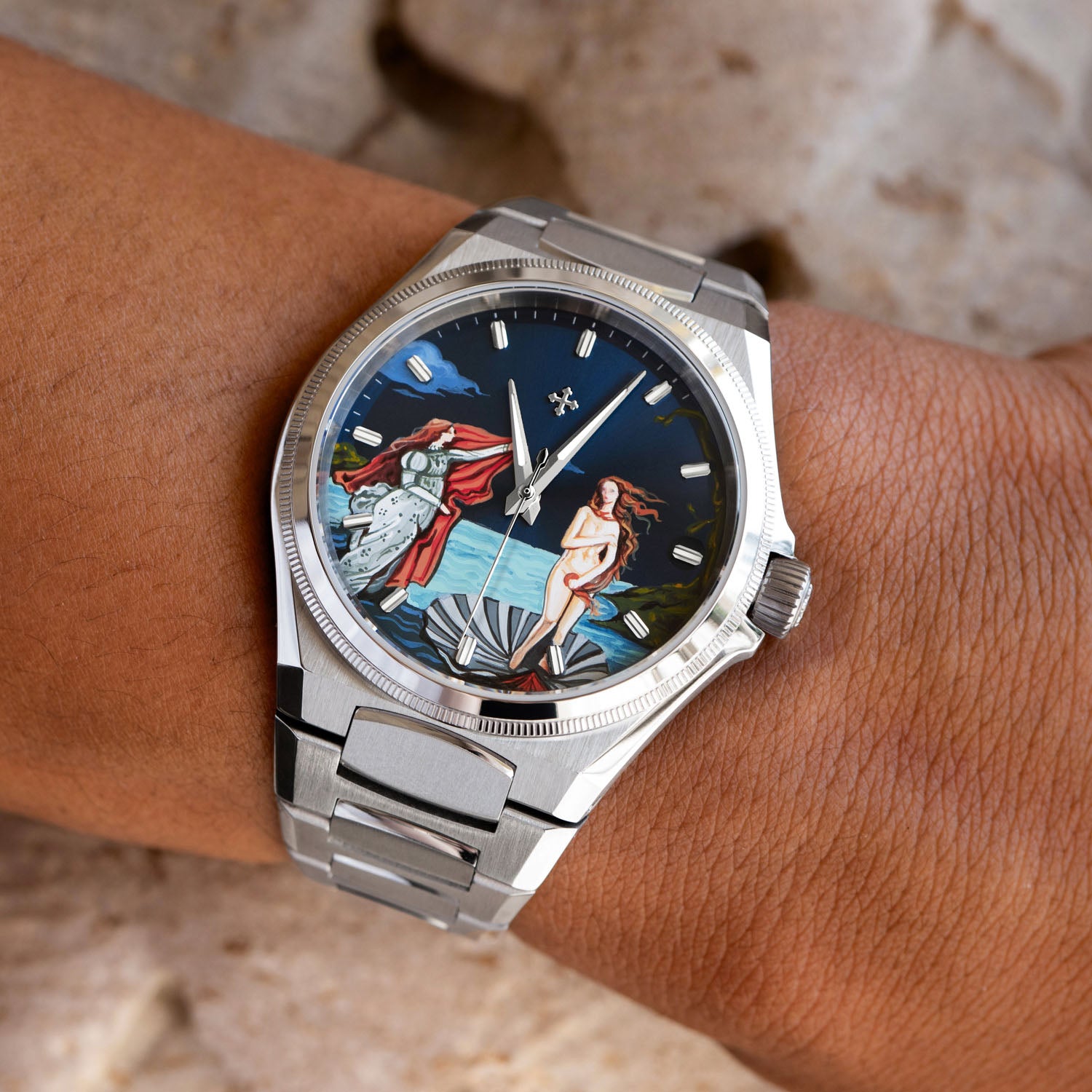 Venezianico Arsenale Venus – Hand-painted custom Arsenale 40 featuring Botticelli's Birth of Venus artwork, a bespoke timepiece by IFL Watches 
