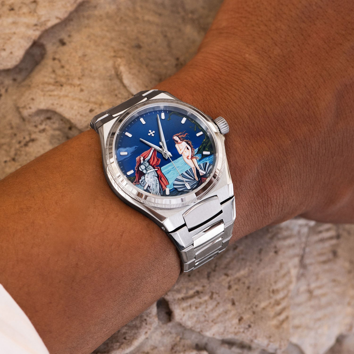 Venezianico Arsenale Venus – Hand-painted custom Arsenale 40 featuring Botticelli's Birth of Venus artwork, a bespoke timepiece by IFL Watches 