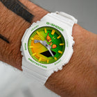 Eye-catching G-Shock CasiOak Banana Split wristwatch with a hand-painted dial, perfect for standing out