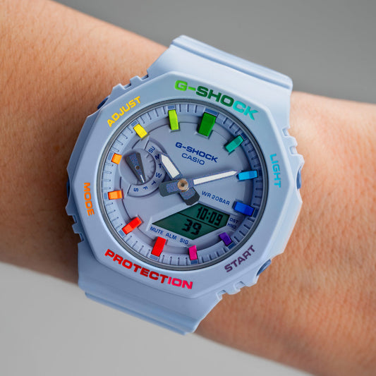 G-Shock CasiOak Mini Lavender Rainbow