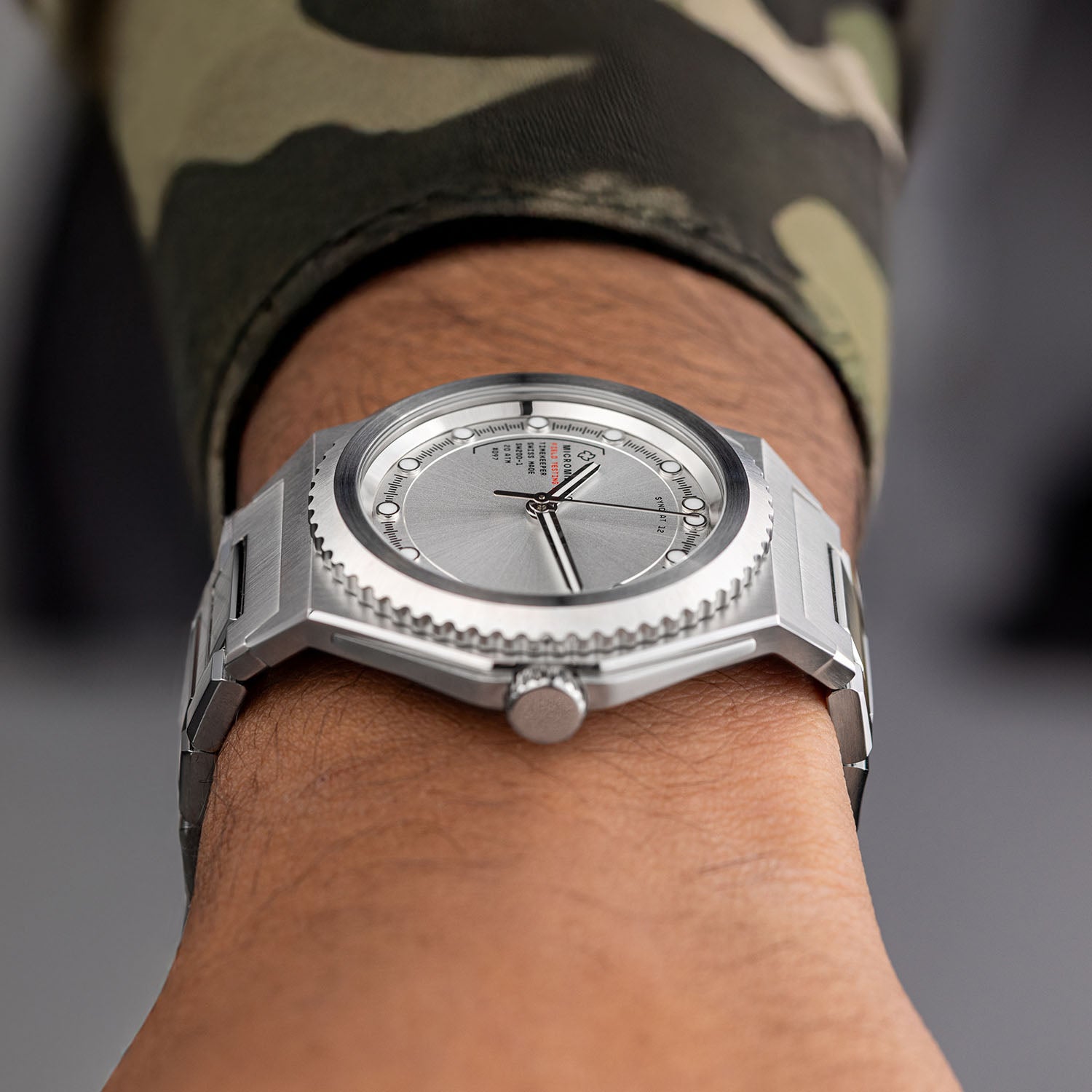 The Field-Testing Unit – MICROMILSPEC Swiss mechanical military watch trusted by professionals in field operations.