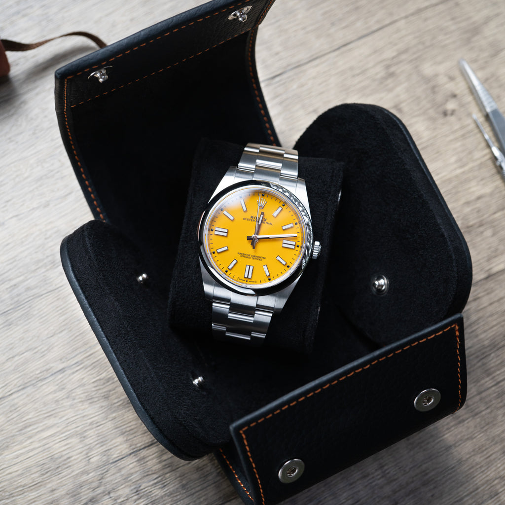 Noir Leather Watch Roll – One Watch