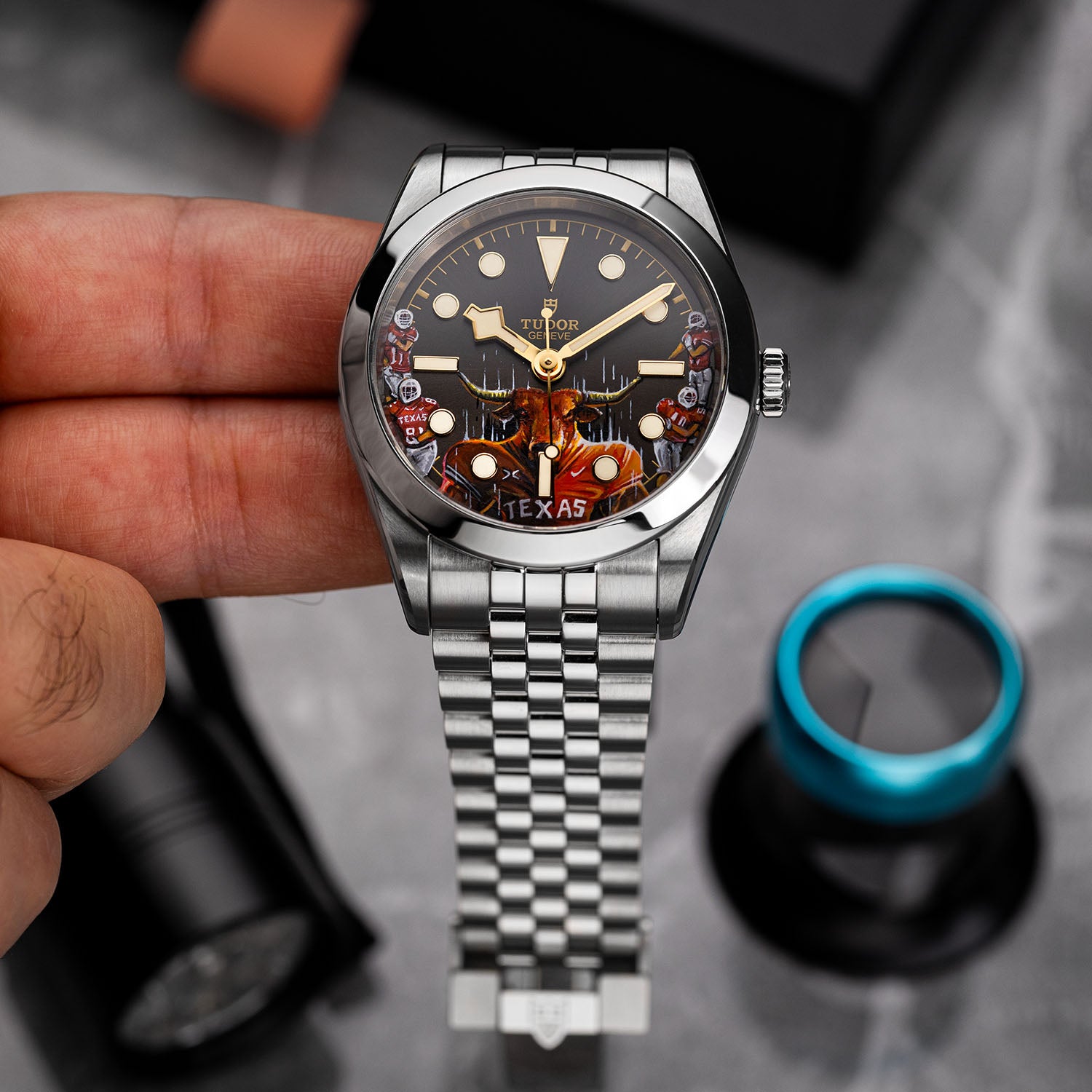 ジャーディン 腕時計 メンズ Texas Longhorns TwoTone Wristwatch Silver/Gold Black Bay Texas Longhorns \u2013 Bespoke Timepiece \u2013 IFL Watches