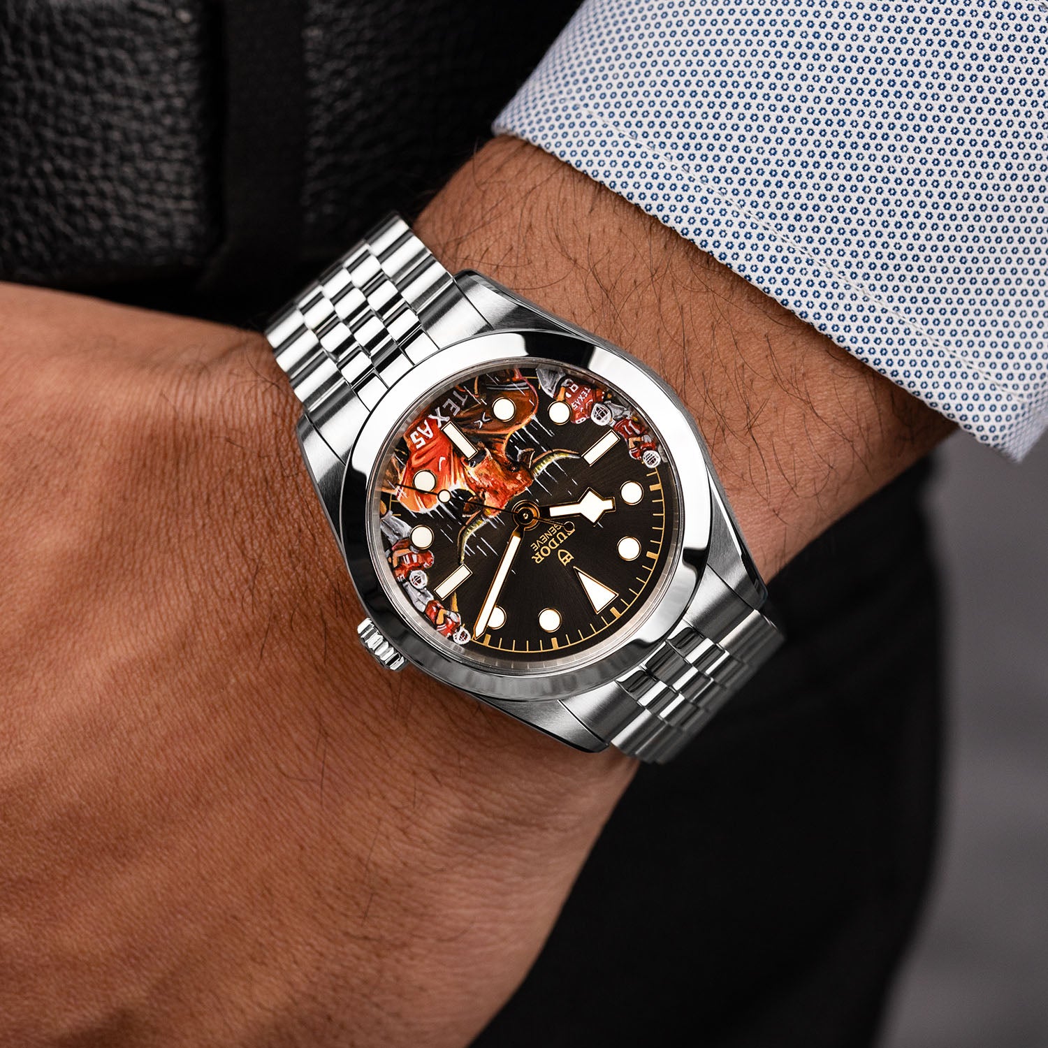 ジャーディン 腕時計 メンズ Texas Longhorns TwoTone Wristwatch Silver/Gold Black Bay Texas Longhorns \u2013 Bespoke Timepiece \u2013 IFL Watches