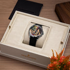 Venezianico Redentore L'Odalisca — hand-painted Mediterranean courtyard dial on a 40mm 316L stainless steel case with soft saffiano leather strap, limited edition timepiece by IFL Watches.