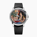 Venezianico Redentore L'Odalisca — hand-painted Mediterranean courtyard dial on a 40mm 316L stainless steel case with soft saffiano leather strap, limited edition timepiece by IFL Watches.