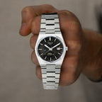 PRX Galaxy Concept – hand-painted custom Tissot PRX Powermatic 80 Black Dial watch with abstract galaxy artwork, limited edition by IFL Watches.