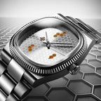 Bulova Super Seville Honeycomb – Hand-painted custom Bulova featuring honeycomb texture and bee seconds hand, a limited edition timepiece by IFL Watches