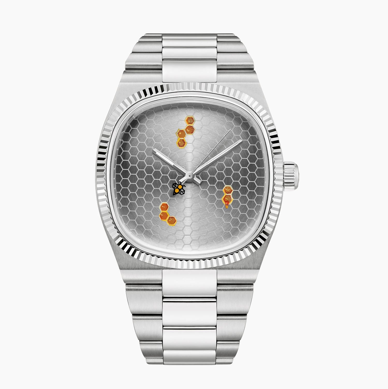 Bulova Super Seville Honeycomb – Hand-painted custom Bulova featuring honeycomb texture and bee seconds hand, a limited edition timepiece by IFL Watches