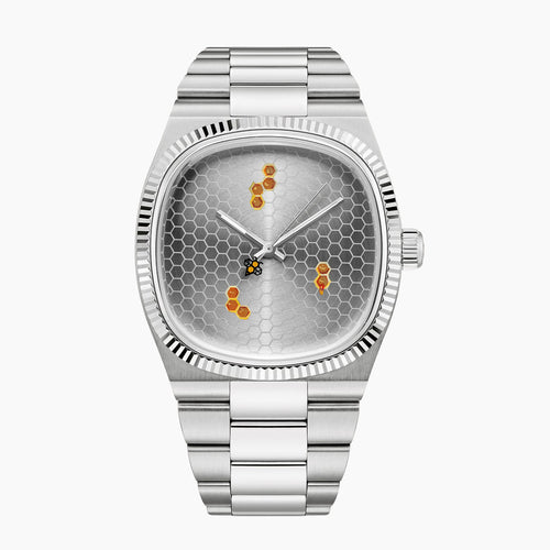 Bulova Super Seville Honeycomb – Hand-painted custom Bulova featuring honeycomb texture and bee seconds hand, a limited edition timepiece by IFL Watches