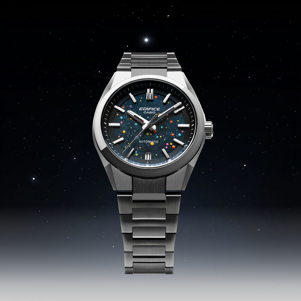 Casio Edifice Midnight Sky – Hand-painted custom Casio Edifice featuring night sky artwork, a bespoke limited edition timepiece by IFL Watches