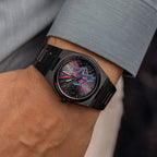 IFL Watches Canvax MK-01 – Hand-painted custom Canvax featuring neon steampunk soldier artwork, a bespoke timepiece by IFL Watches