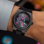 IFL Watches Canvax MK-01 – Hand-painted custom Canvax featuring neon steampunk soldier artwork, a bespoke timepiece by IFL Watches