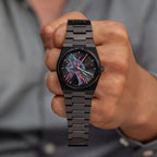 IFL Watches Canvax MK-01 – Hand-painted custom Canvax featuring neon steampunk soldier artwork, a bespoke timepiece by IFL Watches