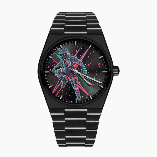 IFL Canvax MK-01 – Hand-painted custom Canvax featuring neon steampunk soldier artwork, a bespoke timepiece by IFL Watches