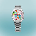 Citizen Tsuyosa 37 Puzzle – Hand-painted custom pastel pink dial with colorful puzzle artwork, limited edition timepiece by IFL Watches