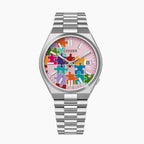 Citizen Tsuyosa 37 Puzzle – Hand-painted custom pastel pink dial with colorful puzzle artwork, limited edition timepiece by IFL Watches