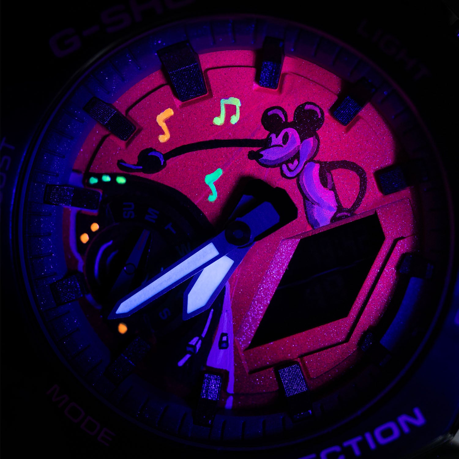 G-Shock CasiOak DJ Willie by IFL Watches – Limited Edition Custom Timepiece Featuring Steamboat Willie and Hand-Painted UV Light Dial