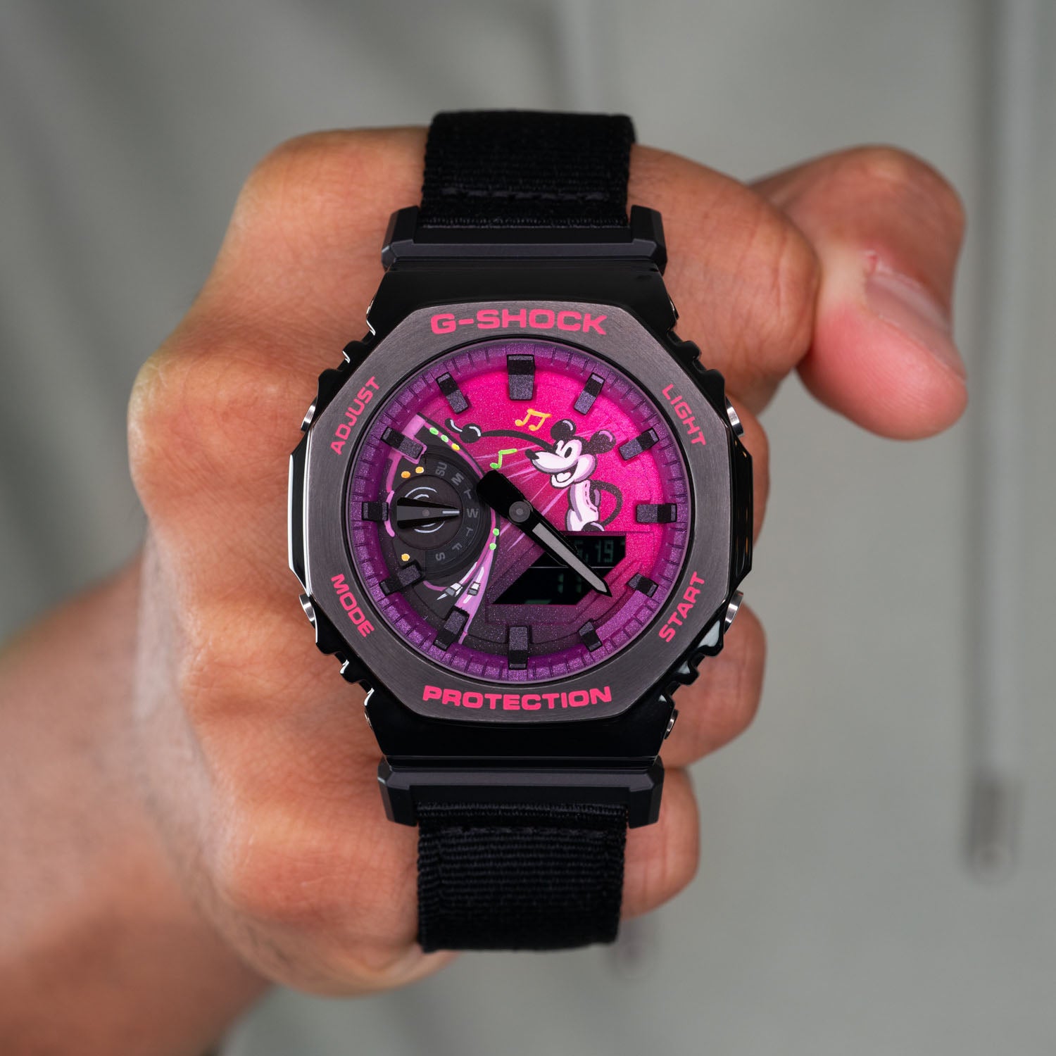 G-Shock CasiOak DJ Willie by IFL Watches – Limited Edition Custom Timepiece Featuring Steamboat Willie and Hand-Painted UV Light Dial