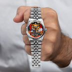 Late Night at the Bellagio Concept – Hand-painted custom Rolex Datejust 16234 featuring vibrant casino gaming artwork, a bespoke timepiece by IFL Watches
