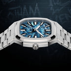 MAEN x IFL Manhattan After Dark limited edition watch featuring hand-painted Gotham-inspired noir dial with vigilante aesthetic on Manhattan 37 platform