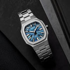 MAEN x IFL Manhattan After Dark limited edition watch featuring hand-painted Gotham-inspired noir dial with vigilante aesthetic on Manhattan 37 platform