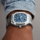 MAEN x IFL Manhattan After Dark limited edition watch featuring hand-painted Gotham-inspired noir dial with vigilante aesthetic on Manhattan 37 platform