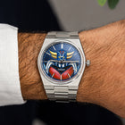 Tissot PRX Grendizer Concept – hand-painted custom Tissot PRX with vibrant Grendizer artwork by IFL Watches, 40mm stainless steel case, and Powermatic 80 movement