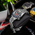Seiko 5 Sports GMT Kara Kartallar Concept – Hand-painted custom Seiko 5 Sports GMT featuring Turkish football heritage in black and white, a bespoke timepiece by IFL Watches