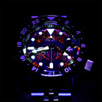 The Red Devils Concept — hand-painted custom GMT automatic featuring a fiery football crest with red and golden flames, a bespoke timepiece by IFL Watches.