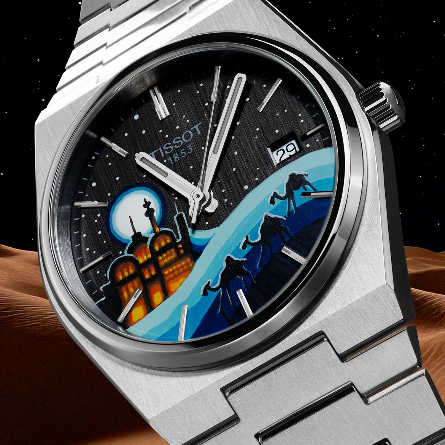 PRX Arabian Night Concept – Hand-painted Swiss Tissot PRX watch with A Tale of 1001 Nights theme, limited edition customized by IFL Watches.