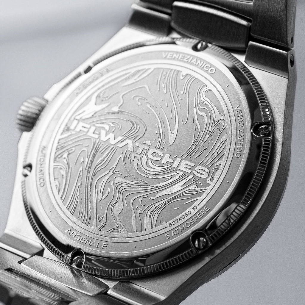 Venezianico Arsenale Legends of Arabia – Hand-painted custom dial featuring desert adventure with falcon and oil derrick, bespoke timepiece by IFL Watches